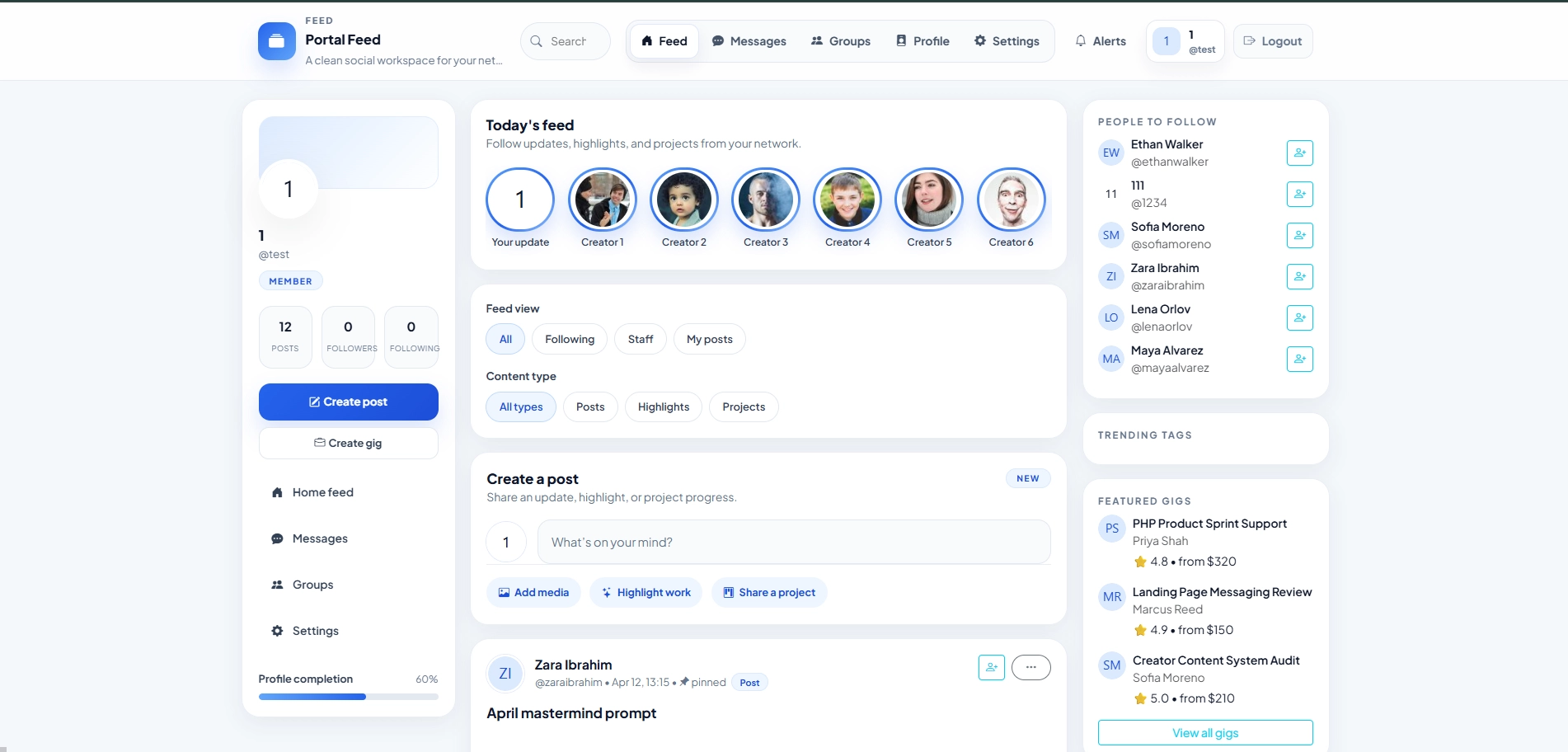 PortalFeed Social Platform